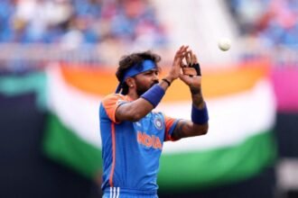 `India`s Hardik` shines, hits stumps, gets cheered by fans in New York