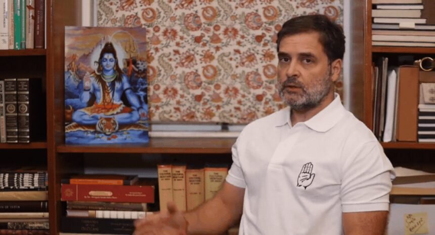 'He lied before Lord Shiva's photo': Rahul Gandhi attacks Rajnath Singh over compensation for Agniveers, demands apology