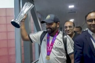 India`s T20 World champions arrive in Delhi; fans brave rain to welcome players