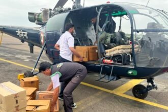 Navy helicopters drop food packets, medicines in flood-hit areas of AP