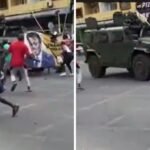 Watch: Military vehicle mows down woman protesting rigged elections in Mozambique